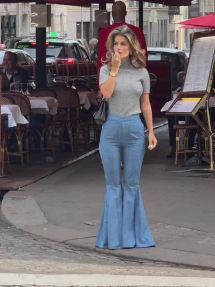 Retro Flare High-Waisted Jeans