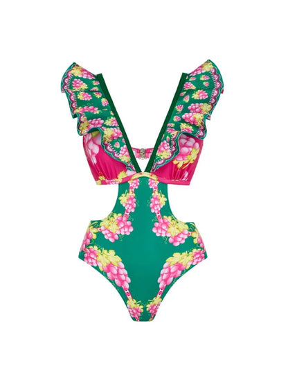 Ruffled Cutout One-Piece Maxi Skirt Set