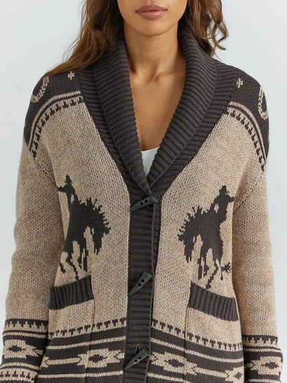 Western Style Shawl Collar Cardigan