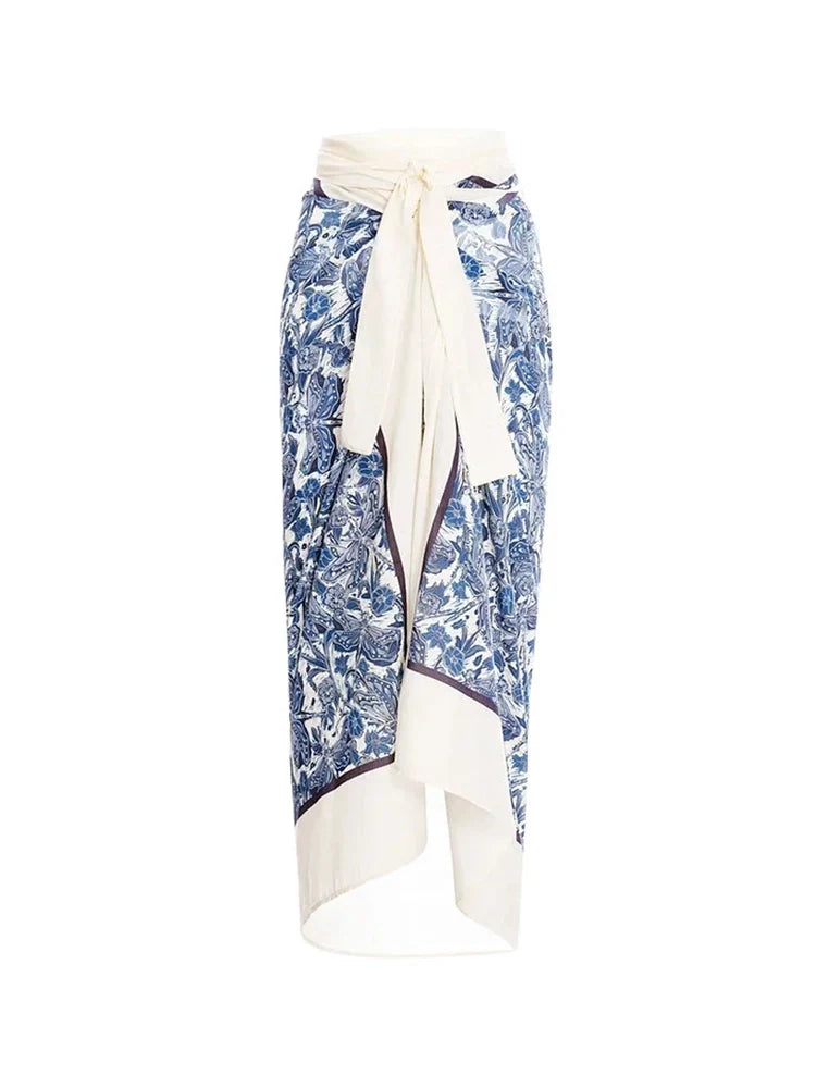 Blue Dragonfly Print Ruffle Bikini Set