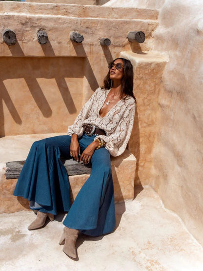 Retro Flare High-Waisted Jeans