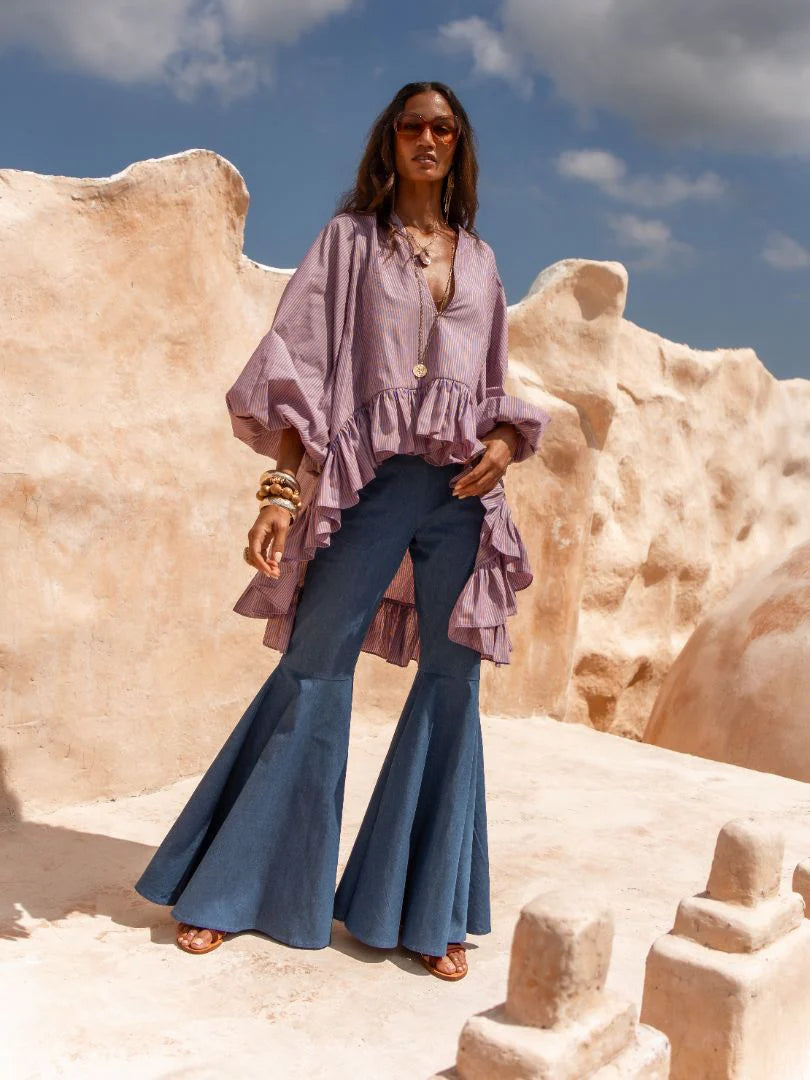 Retro Flare High-Waisted Jeans