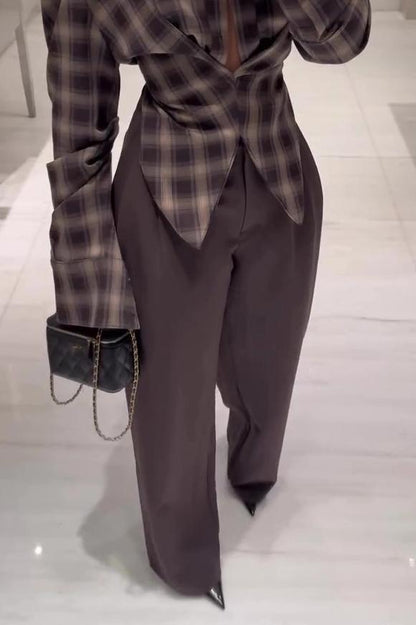 Pleated Pocket Blazer Pants