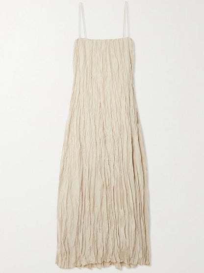 Crinkled Doll Maxi Dress - Neutrals